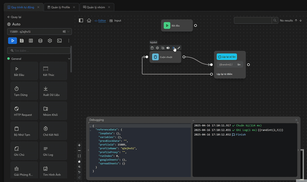 Repeat task block example