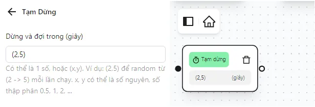 Ví dụ về tạm dừng