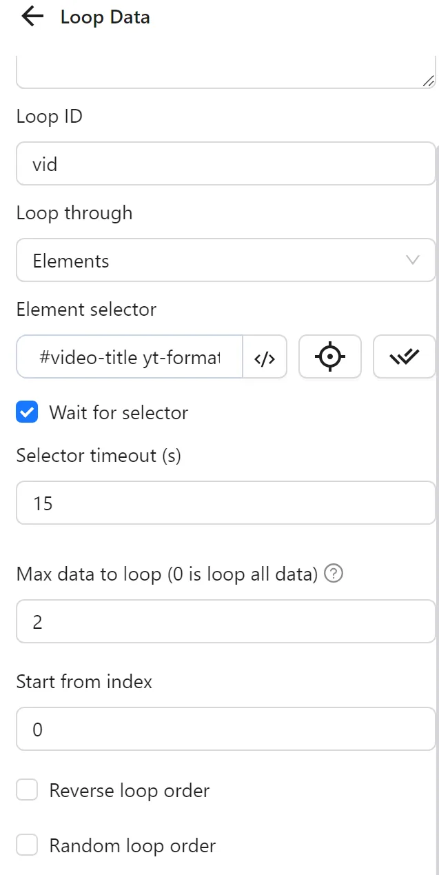Loop elements