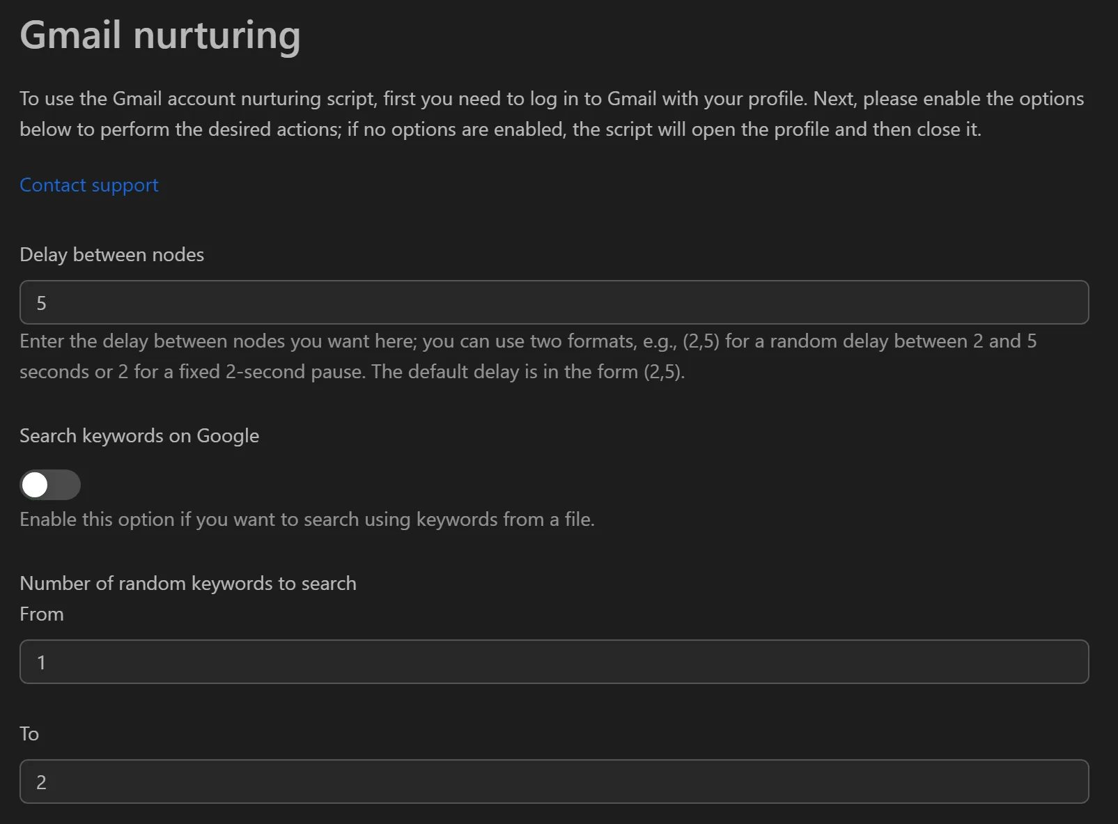 Gmail nurturing workflow attributes