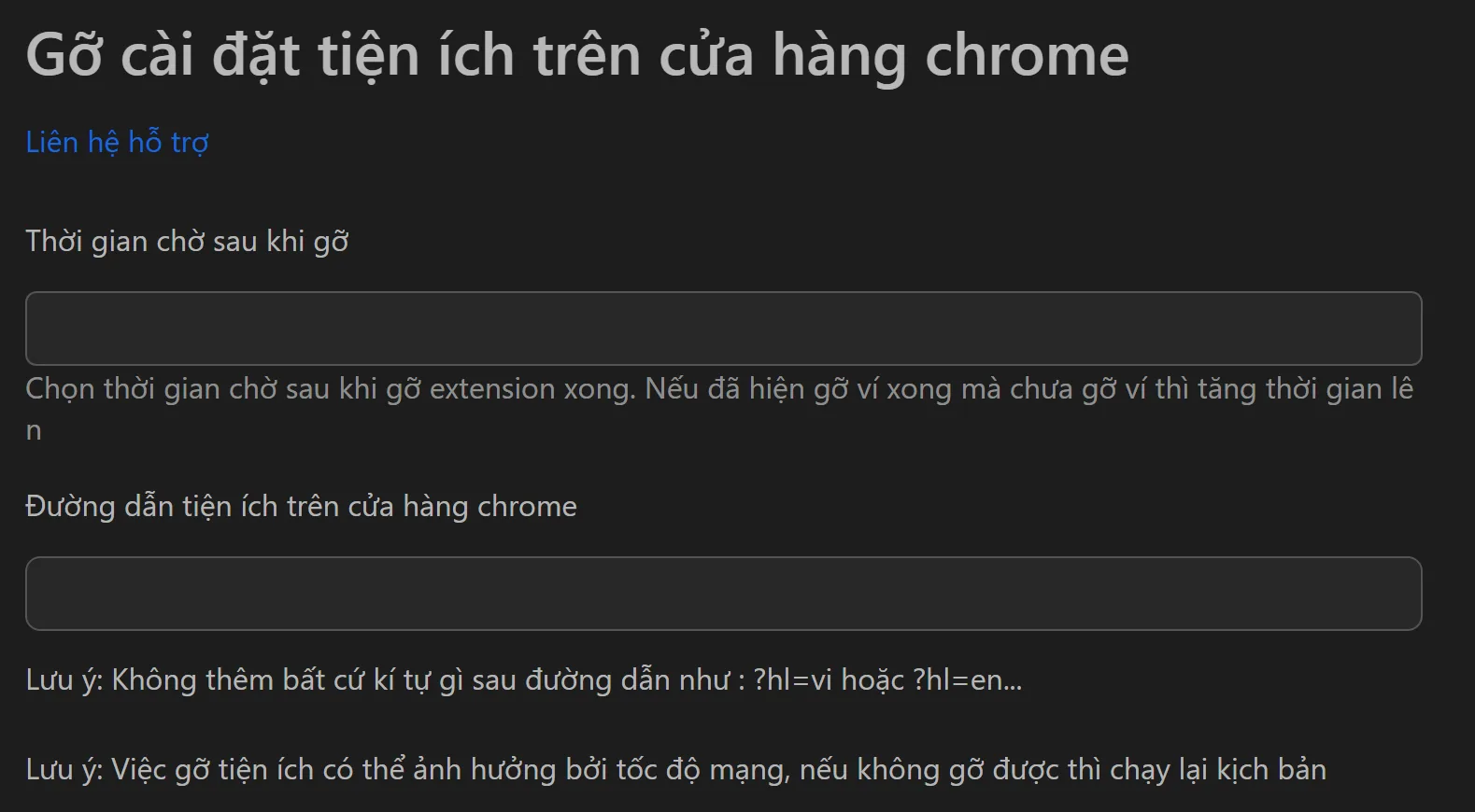 Giao diện tool gỡ extension Chrome hàng loạt